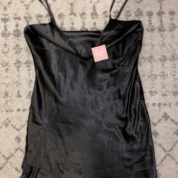 Black cowl neck slip dress - Picture 2 of 4